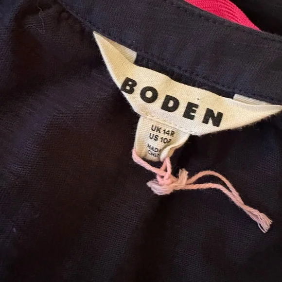 Boden Navy Corinna Colorful Ric Rac Trim Tassel Tie Cotton Dress 10 - Picture 4 of 9